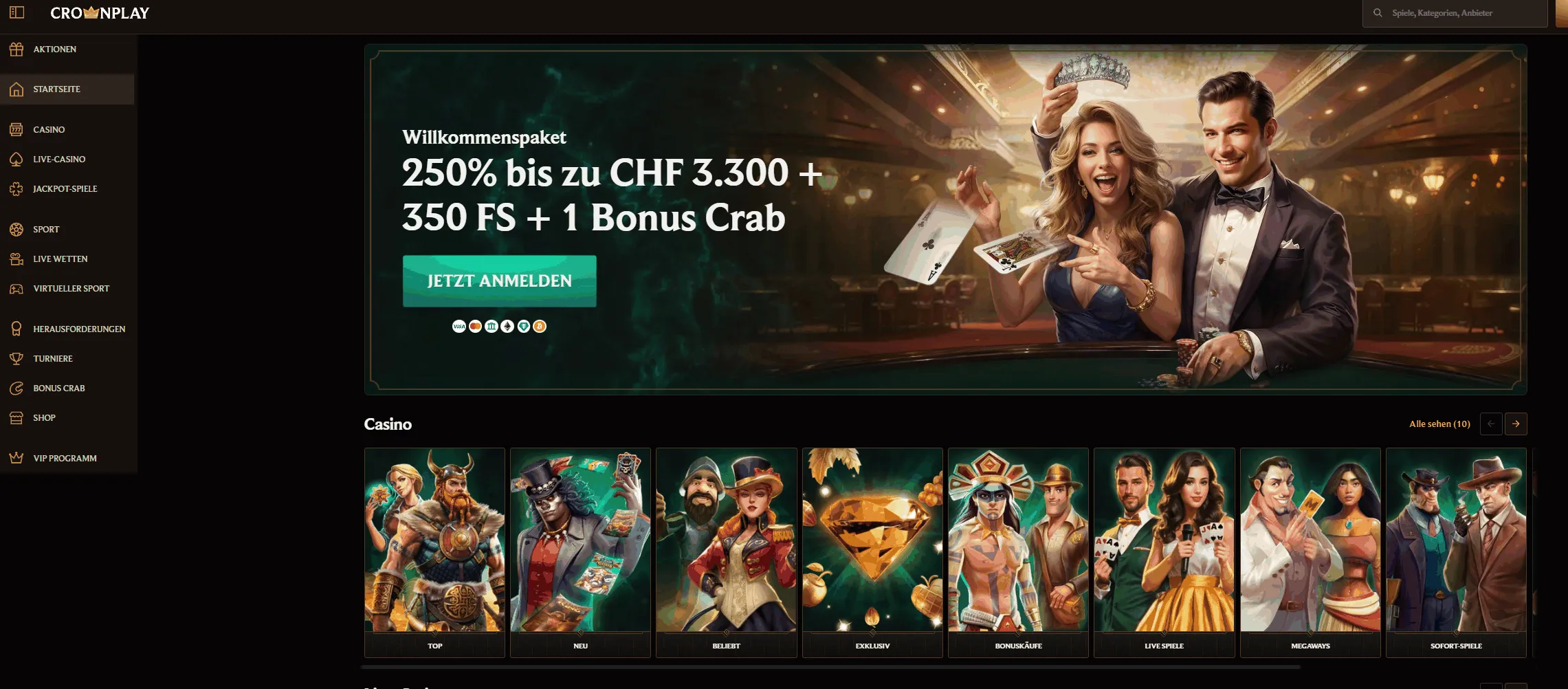 CrownPlay Online Casino Schweiz