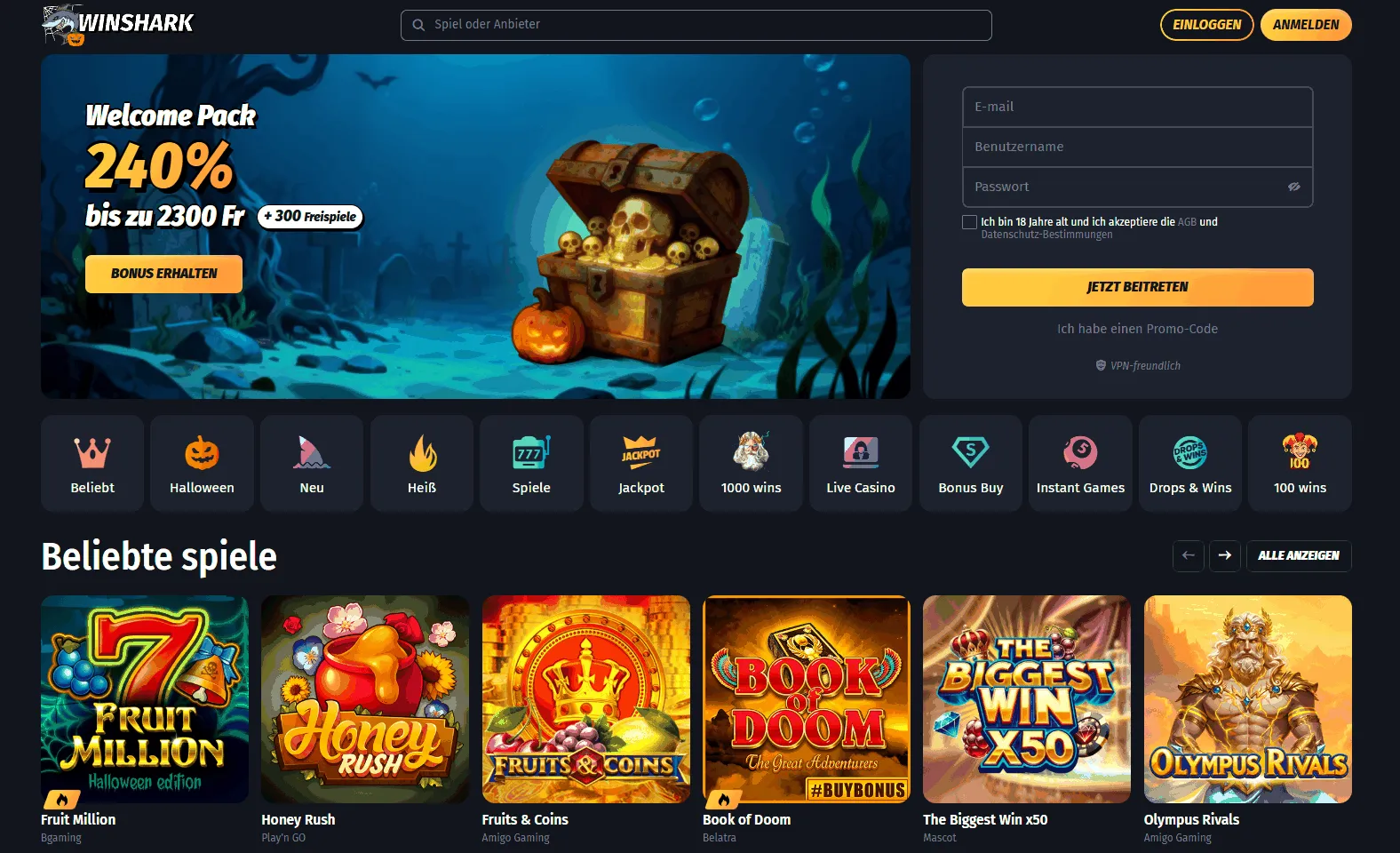 Winshark Casino Bonus